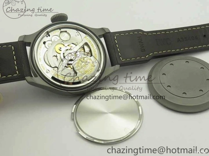 MIROTIME 0318 TimelessDesign Big Pilot IW510301 Satin-Polished SS YLF Best Edition Black Dial On Leather Strap A 7213